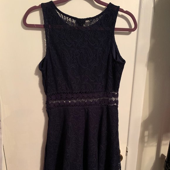 NWT RUE 21 LINED LACE NAVY SLEEVELESS DRESS SZ M - Picture 1 of 5